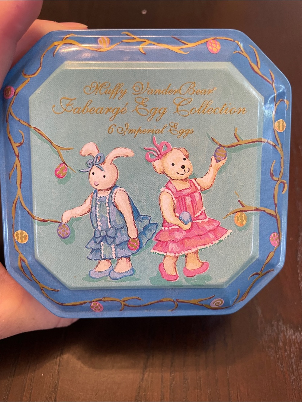 Muffy Vanderbear Fabearge Egg Collection of 6 Imperial Eggs in Original Tin Box